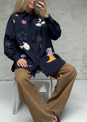 Bead embellished skjorte Navy Stella Nova 